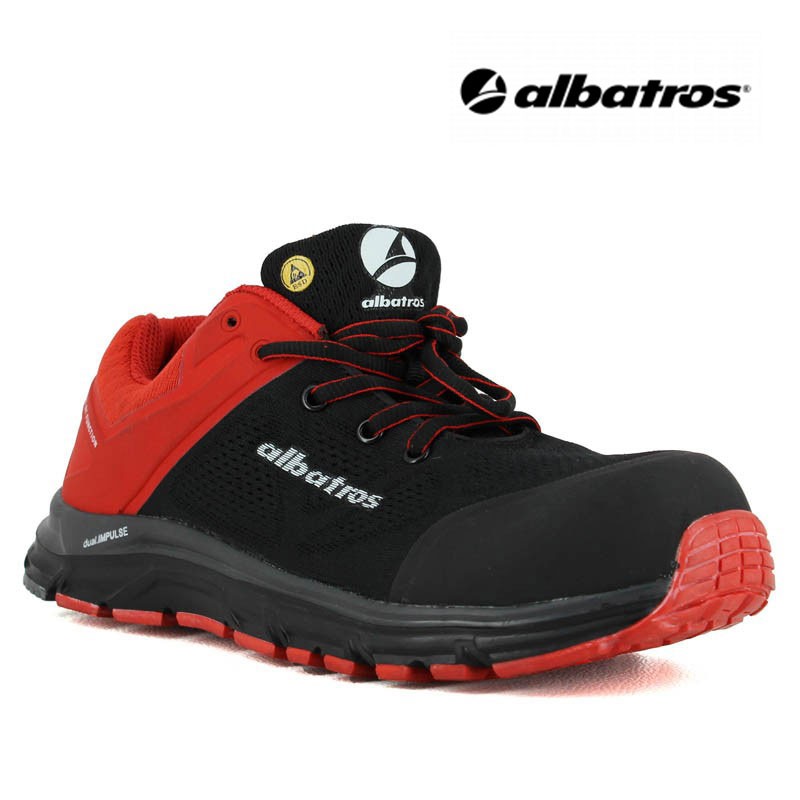 Basket de sécurité Albatros S1P noir et rouge pour homme LISASHOES