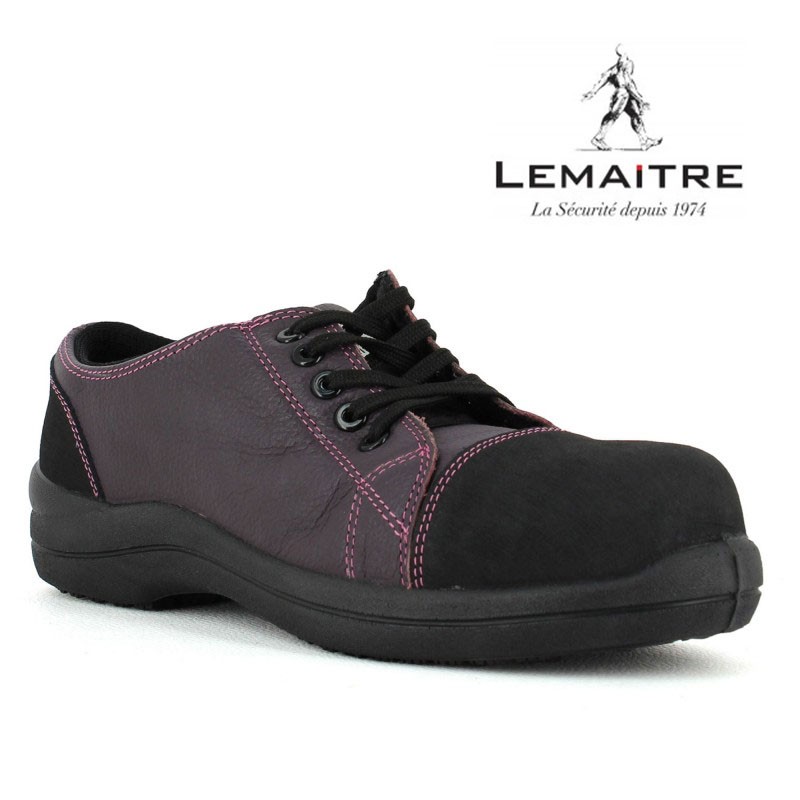 Chaussure de sécurité femme très souple prune LISASHOES