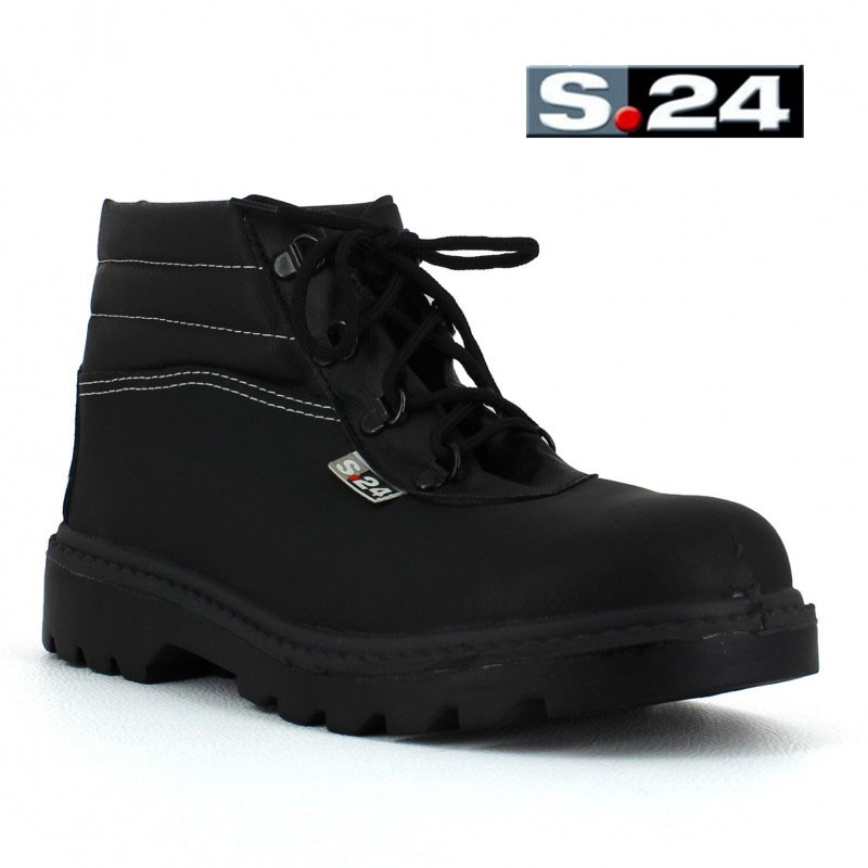 Chaussure de sécurité S3 SRC en cuir couleur noire en soldes - Lisashoes