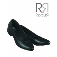 BALLERINE ROBUR EN CUIR NOIR POUR LE SERVICE