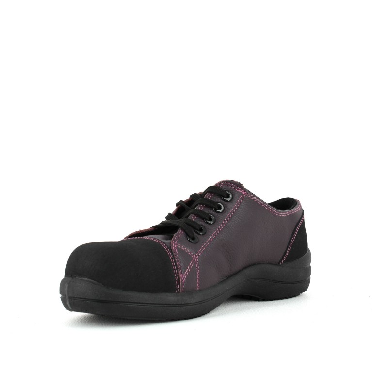 Chaussure de sécurité femme très souple prune LISASHOES